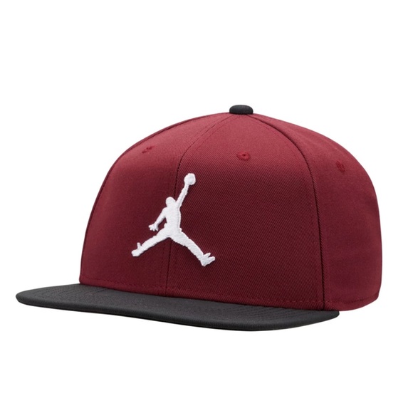 NWT Jordan Pro Jumpman Snapback Hat Mens Cherrywood Red Black - Picture 12 of 12